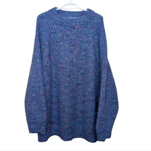 Vintage Jacque & Koko Oversized Blue Colourful Knit Sweater Womens 2XL/3XL